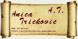 Anica Tričković vizit kartica